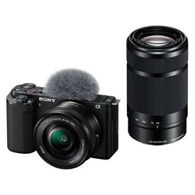 [新品]SONY ソニー ミラーレス一眼カメラ レンズ交換式VLOGCAM ZV-E10Y B ダブルズームレンズキット ブラック