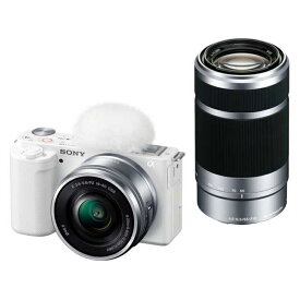 [新品]SONY ソニー ミラーレス一眼カメラ レンズ交換式VLOGCAM ZV-E10Y W ダブルズームレンズキット ホワイト