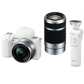【グリップセット】[新品]SONY ソニー ミラーレス一眼カメラ レンズ交換式VLOGCAM ZV-E10Y W ダブルズームレンズキット ホワイト GP-VPT2BT W ホワイト グリップ付
