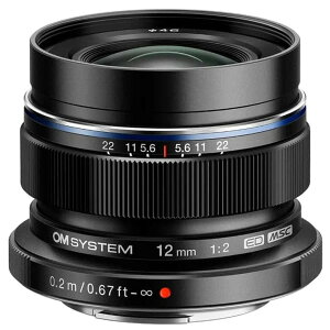[�V�i]OM SYSTEM �I�[�G���V�X�e�� M.ZUIKO DIGITAL ED 12mm F2.0 �u���b�N �}�C�N���t�H�[�T�[�Y�p�P�œ_�����Y