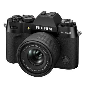 【新品】【1万5千円キャッシュバック】フジフイルム FUJIFILM X-T50 XC15-45mmレンズキット ブラック 日本語・英語版【選べる5年間延長保証対象(別料金)】