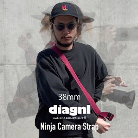 カメラストラップ 一眼レフ ミラーレス ショルダーストラップ 速写 斜めがけ 長さ調節 シンプル ナイロン アジャスター 日本製 メンズ レディース伸縮自在のニンジャカメラストラップ diagnl(ダイアグナル) Ninja Camera Strap 38mm幅 レギュラータイプ