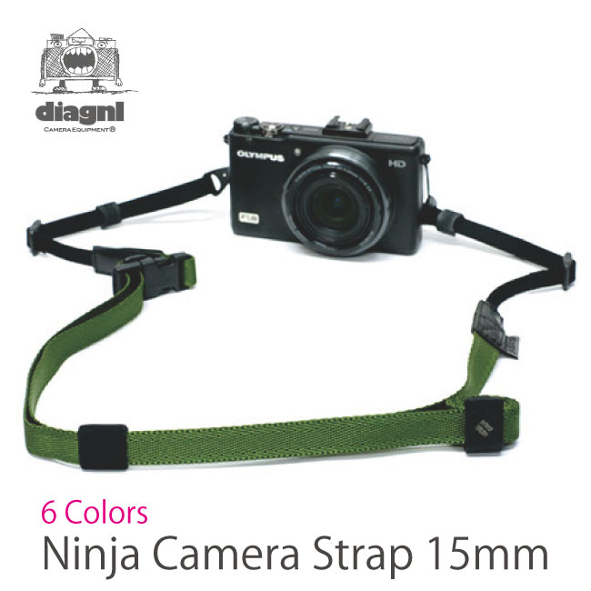 コンデジに最適！伸縮自在のニンジャカメラストラップ / diagnl(ダイアグナル) Ninja Camera Strap 15mm幅デジカメ カメラ  ストラップ ショルダーストラップ 斜めがけ 長さ調節 日本製 | diagnlストア
