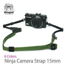 コンデジに最適！伸縮自在のニンジャカメラストラップ / diagnl(ダイアグナル) Ninja Camera Strap 15mm幅デジカメ カメラ ストラップ ショルダーストラップ 斜めがけ 長さ調節 日本製