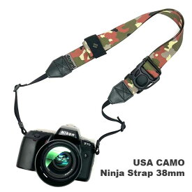 カメラストラップ 一眼レフ ミラーレス 斜めがけ カモフラ ミリタリー 迷彩【NEW】USA製カモテープ / ニンジャストラップdiagnl Ninja Camera Strap 38mm幅