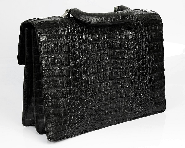 【送料無料】 セカンドバッグ メンズ クロコ カイマン ダイヤル式 大型 ワニ革 レザー ブラック かばん カバン 鞄 SECOND BAG  MEN'S | CAMERON