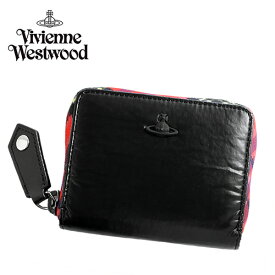 【マラソンセール】VivienneWestwood ヴィヴィアンウエストウッド 財布 二つ折り 革 ユニセックス チェック レッド ブラック ミニ