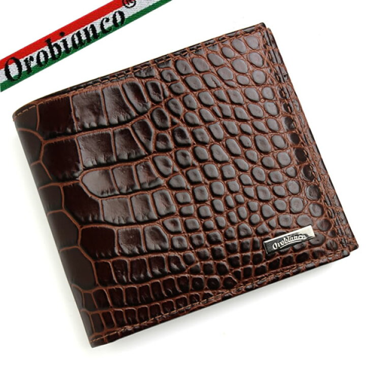 楽天市場 Orobianco オロビアンコ 財布 メンズ 二つ折り ブランド 本革 クロコ型押し レザー おしゃれ 人気 ギフト イタリア Cameron
