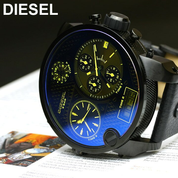 楽天市場】DIESEL ディーゼル 腕時計 ビックケース トリプルタイム 