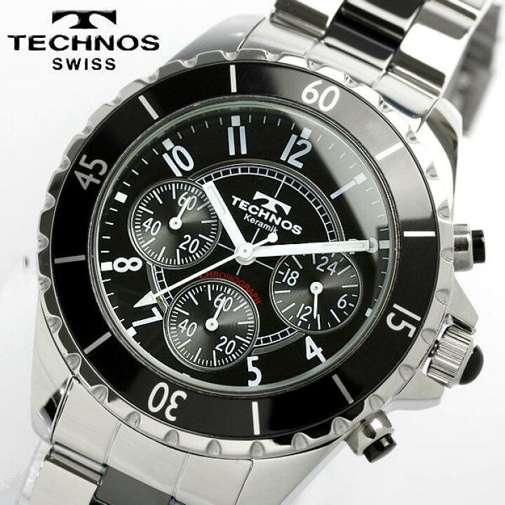 楽天市場】TECHNOS テクノス メンズ セラミック クロノグラフ 腕時計 