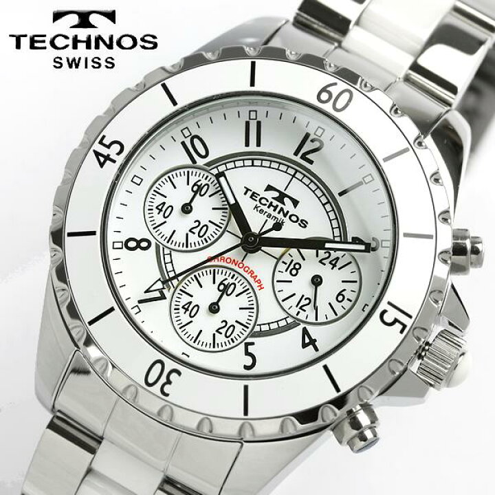 楽天市場】TECHNOS テクノス メンズ セラミック クロノグラフ 腕時計 