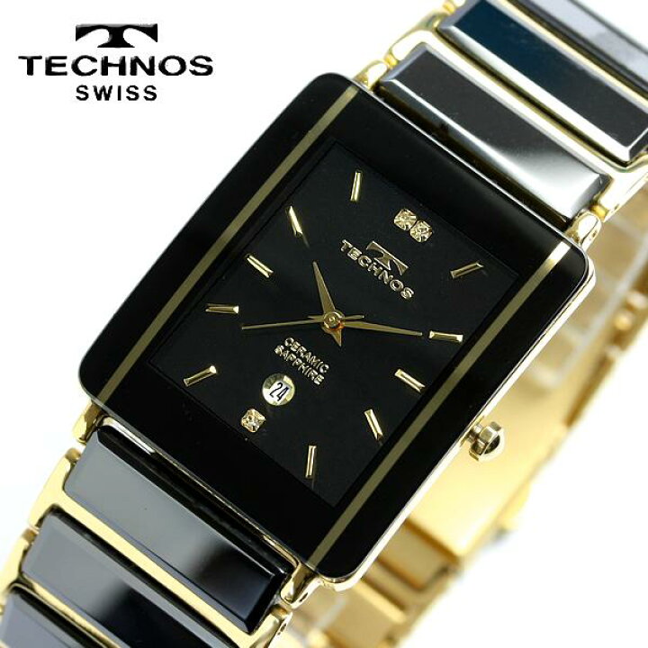 楽天市場】TECHNOS テクノス 腕時計 メンズ スクエア セラミック 