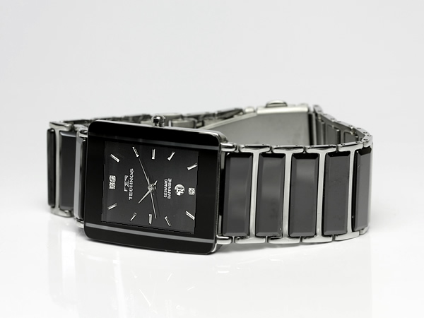 TECHNOS テクノス 腕時計 メンズ スクエア セラミック サファイアガラス ブラック ゴールド ブランド 人気 TSM903TB |  CAMERON