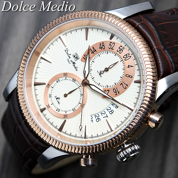 ドルチェ メディオ Dolce Medio 腕時計 クロノグラフ DM10009PGBK