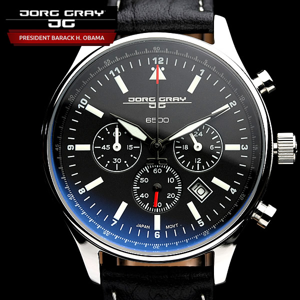 【オバマ大統領着用モデル】 ヨーググレイ JORG GRAY 腕時計 オバマ大統領記念エディションモデル クロノグラフ 腕時計 メンズ クロノ  ウォッチ MEN'S うでどけい JG6500-21 | CAMERON
