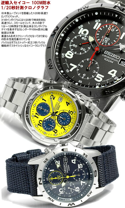 楽天市場】SEIKO セイコー メンズ クロノグラフ 腕時計 10気圧防水 