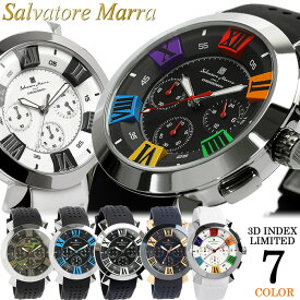 【楽天スーパーSALE】【半額以下】【Salvatore Marra/サルバトーレマーラ】 腕時計 メンズ クロノグラフ 立体インデックス 限定モデル ラバー SM14102 ウォッチ MEN'S 多針アナログ 父の日 ギフト