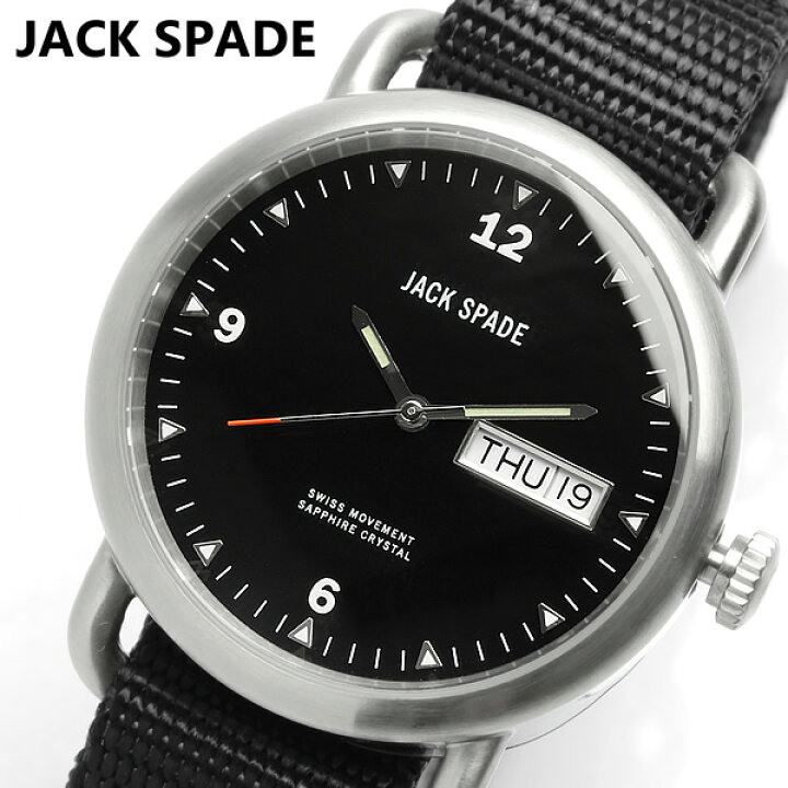 JACK SPADE ジャックスペード 腕時計 レザー ブラック メンズ Kate Spade ケイト スペード 系列ブランドメンズライン WURU0022 ウォッチ 男性用 Men s CAMERON