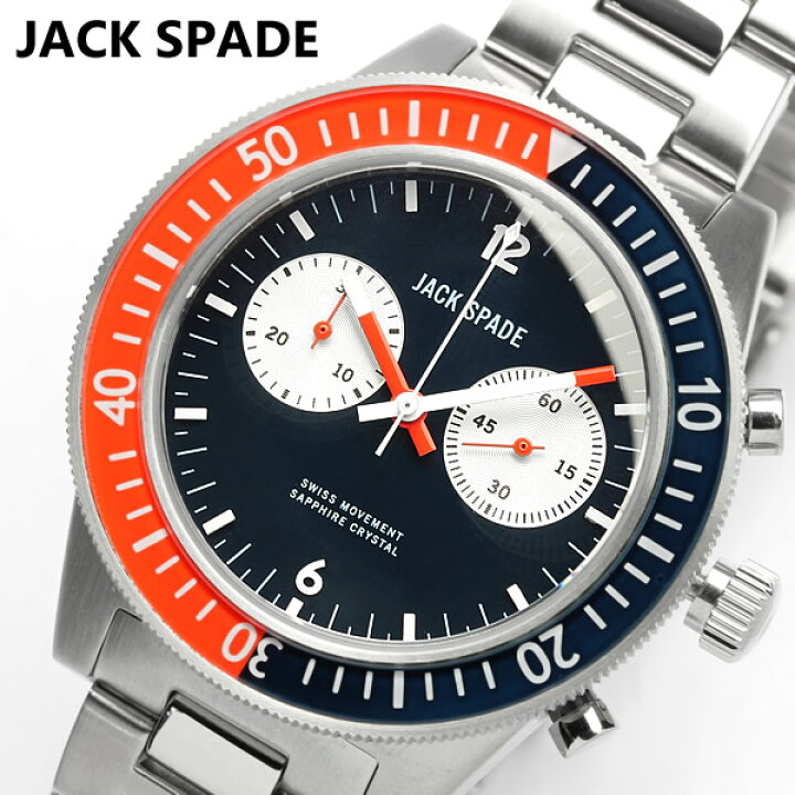 Jack Spade Men u0027s WURU0119 Stillwell JACK SPADE WURU0054 メンズ 腕時計 黒 Stainless Steel Watch with Tan