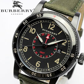 【送料無料】【BURBERRY】バーバリー 腕時計 メンズ GMT 100M防水 カーキ 本革レザー スイス製 Utillitarian ユティリタリアン BU7855 人気 ブランド ウォッチ うでどけい 男性用 Men's