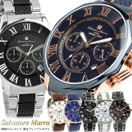 【Salvatore Marra】 サルバトーレマーラ 腕時計 メンズ クロノグラフ 10気圧防水 コンビベルト SM15104 …
