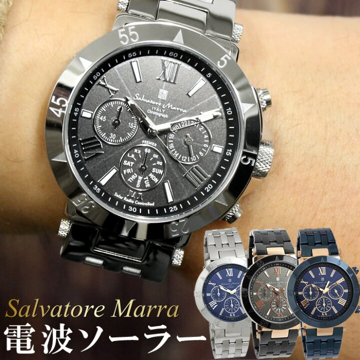 楽天市場 Salvatore Marra サルバトーレマーラ 電波 ソーラー 腕時計 メンズ クロノグラフ クロノ 限定モデル Sm ステンレス 革ベルト ブランド ランキング ウォッチ 電波時計 ソーラー電波時計 還暦 ギフト Cameron