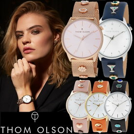 THOM OLSON/トムオルソン レディース 腕時計 チャーム付き 34mm 本革ベルト メッシュベルト ウォッチ ローズゴールド ブランド 人気 ランキング シンプル 日本製クォーツ 父の日 ギフト