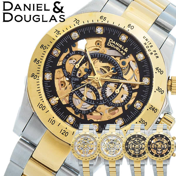 DANIEL DOUGLAS ダニエルダグラス DANIEL&DOUGLAS 自動巻 オートマチック メンズ 男性用 腕時計 ウォッチ スケルトン  マルチカレンダー 8802gp | CAMERON