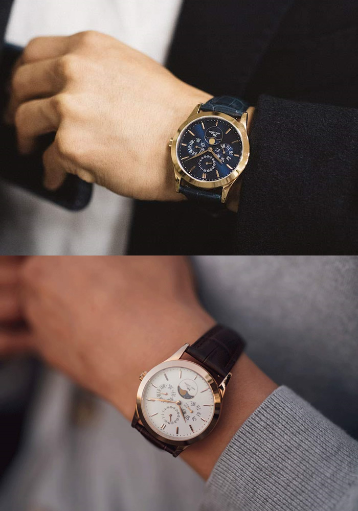 【国内正規品】カルレイモン KARL-LEIMON 日本製 腕時計 クラシック ムーンフェイズ メンズ 革ベルト レザー ローズゴールド ブラック  ホワイト ブルー カールレイモン ウォッチ ギフト | CAMERON