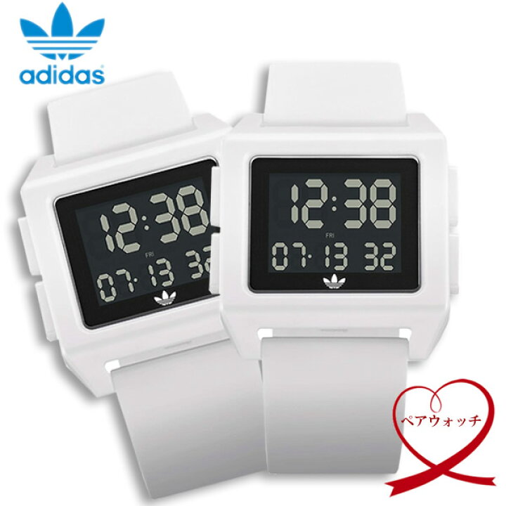 楽天市場】adidas アディダス 腕時計 ペアウォッチ デジタル ラバー 黒 