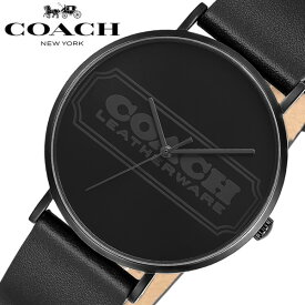 COACH コーチ 腕時計 メンズ ウォッチ ブランド 時計 人気 CHARLES チャールズ 革ベルト レザー ブラック ロゴ 14602528