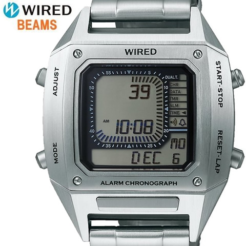 セイコー WIRED × BEAMS コラボレーションモデル 腕時計 メンズ デジタル ソリディティ SOLIDITY AGAM401 ワイアード  SEIKO ウォッチ 10気圧防水 | CAMERON