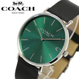COACH コーチ 腕時計 メンズ ウォッチ CHARLES チャールズ クオーツ レザー ブランド おしゃれ シンプル ギフト グリーン ダイアル 14602436