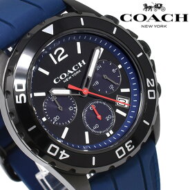 コーチ COACH メンズ 腕時計 KENT ケント ウォッチ ネイビー シルバー ラバーベルト クオーツ クロノグラフ ブランド プレゼント 14602566