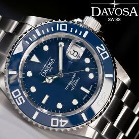 DAVOSA ダボサ 腕時計 メンズ 自動巻き ダイバーズウォッチ テルノス Ternos 20気圧防水 セラミックベゼル スイス製 ブランド オートマチック ブルー DAV2824 9827027