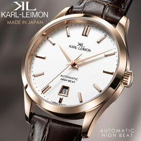 【国内正規品】カルレイモン KARL-LEIMON 日本製 腕時計 メンズ 自動巻き 機械式 CLASSIC38 革ベルト ローズゴールド ウォッチ ギフト カールレイモン KARL LEIMON C3802