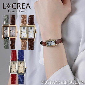 LCREA ルクレア 腕時計 レディース ソーラー 日本製 革ベルト レザー ウォッチ レディース 女性用 日常生活防水 ブランド RECTANGLE レクタングル