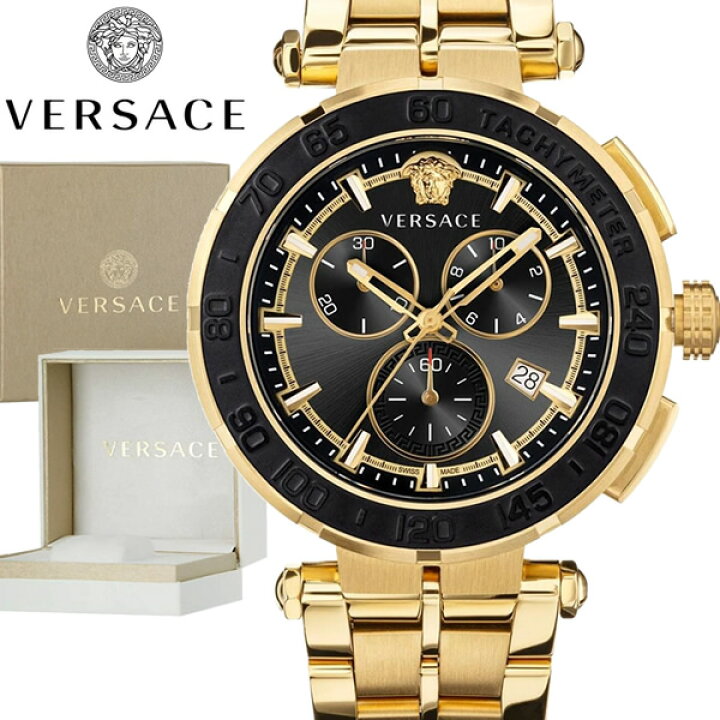 ヴェルサーチ VERSACE クロノ メデューサ メンズ 腕時計 逃がし 箱 F517