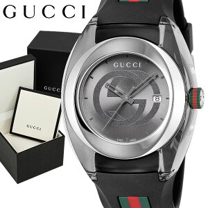 GUCCI �O�b�` �r���v �E�H�b�` ���o�[ �����Y �u���b�N �O���[ 46mm ���퐶���h�� �N�I�[�c �t�@�b�V���� �u�����h �M�t�g �v���[���g YA137116
