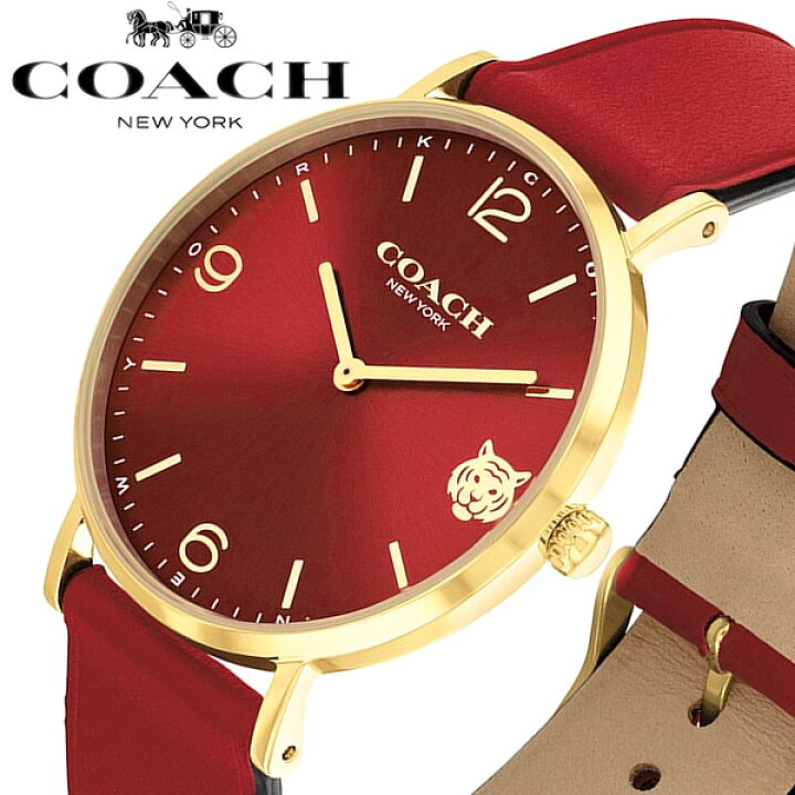 楽天市場】COACH コーチ 腕時計 レディース Perry ペリー レッド 赤  