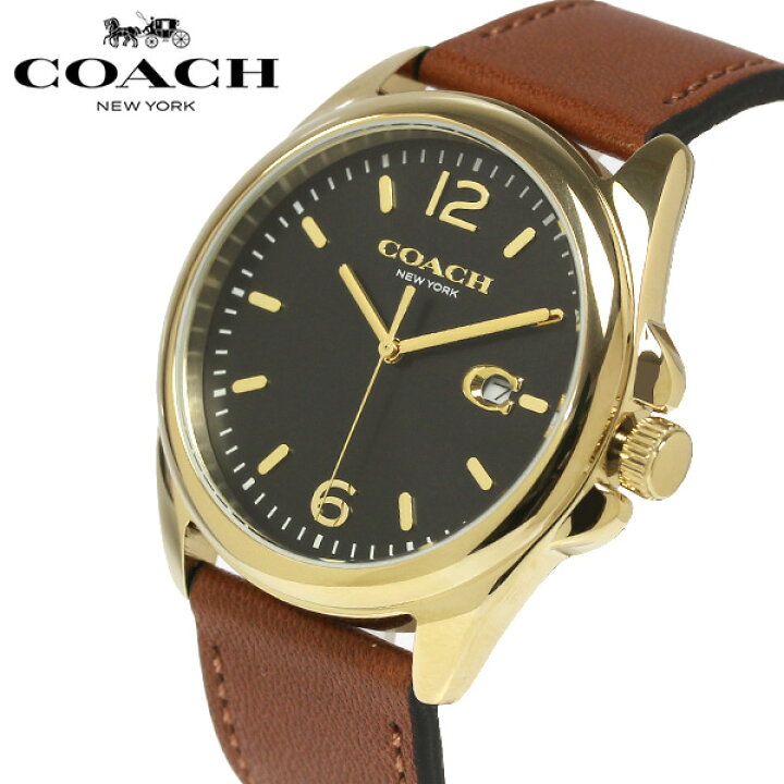 楽天市場】COACH コーチ 腕時計 メンズ 革ベルト レザー 41mm 男性用 