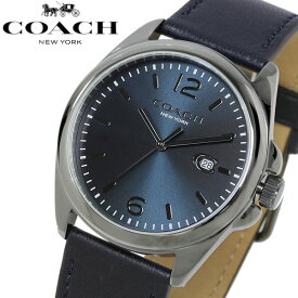 【楽天スーパーSALE】COACH コーチ 腕時計 メンズ 革ベルト レザー 40mm 男性用 ブランド 時計 人気 ネイビー ガンメタリック 14602587