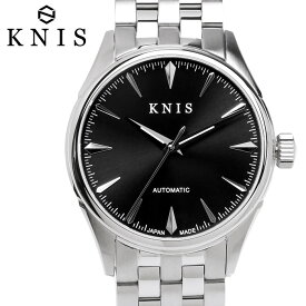 KNIS ニス 日本製 自動巻き 腕時計 メンズ サファイアガラス ステンレスベルト 10気圧防水 機械式 人気 ブランド ギフト メイドインジャパン KN001 ブラック