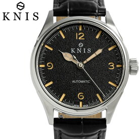 KNIS ニス 日本製 自動巻き 腕時計 メンズ レトロモダン スーパールミノバ 革ベルト レザー 10気圧防水 機械式 人気 ブランド KN002 ブラック
