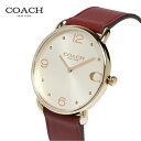 【マラソンセール】COACH コーチ 腕時計 レディース 革ベルト レザー ローズゴールド ボルドー 赤 レッド 女性用 ブランド 時計 人気 Elliot エリオット シンプル ギフト 14504204