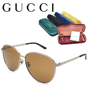 GUCCI グッチ サングラス メンズ レディース ブランド アイウェア UVカット 日焼け対策 メガネ ケース付 プレゼント ギフト アジアンフィット GG0945SA-003 シルバー ブラウン 国内正規品