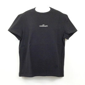 メゾンマルジェラ Tシャツ Maison Margiela ディストーテッド ロゴTシャツ S30GC0701 S22816 900 ブラック サイズ44