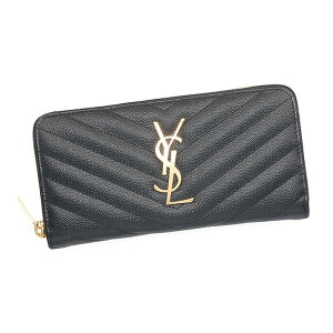 サンローラン 財布 レディース SAINT LAURENT モノグラム フルジップウォレット 358094 BOW01 1000 ブラック ゴールド金具
