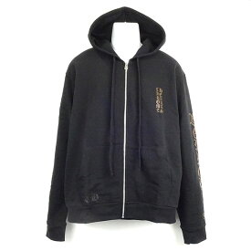 クロムハーツ ジップアップ パーカ CHROME HEARTS 1988 ジップアップフーディ ブラック+ブロンズ サイズL 1988ZHO