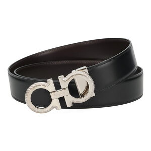 �t�F���K�� �x���g �����Y FERRAGAMO �K���`�[�j ���o�[�V�u���x���g 670141 754465 �V���o�[�o�b�N�� �u���b�N+�_�[�N�u���E�� 110cm